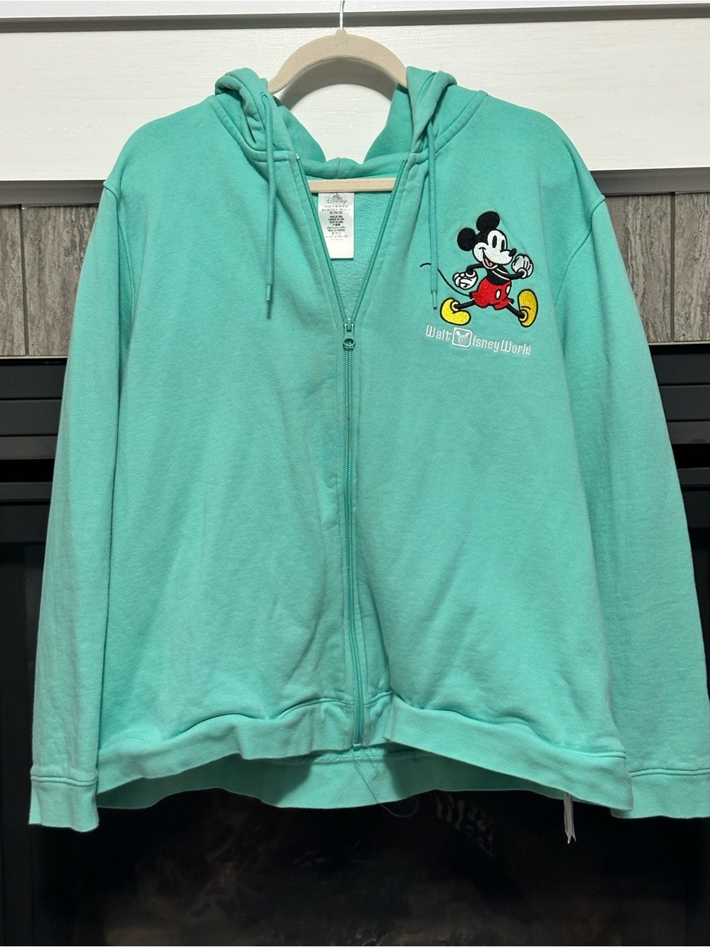 Disney Parks Walt Disney World Mickey Mouse Embroidered Zip Hoodie 2X